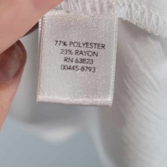 CJ Banks white button up blouse with 3/4 length sleeves. GUC - Picture 5 of 9